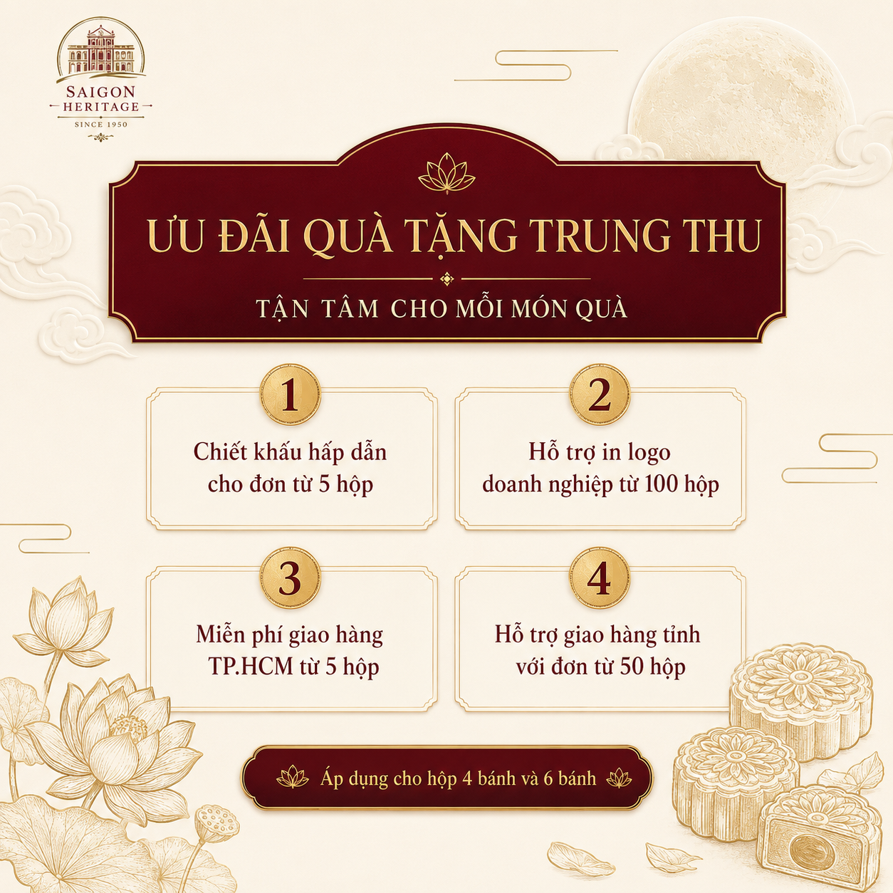 Ưu đãi hộp bánh Trung Thu Givral cho doanh nghiệp